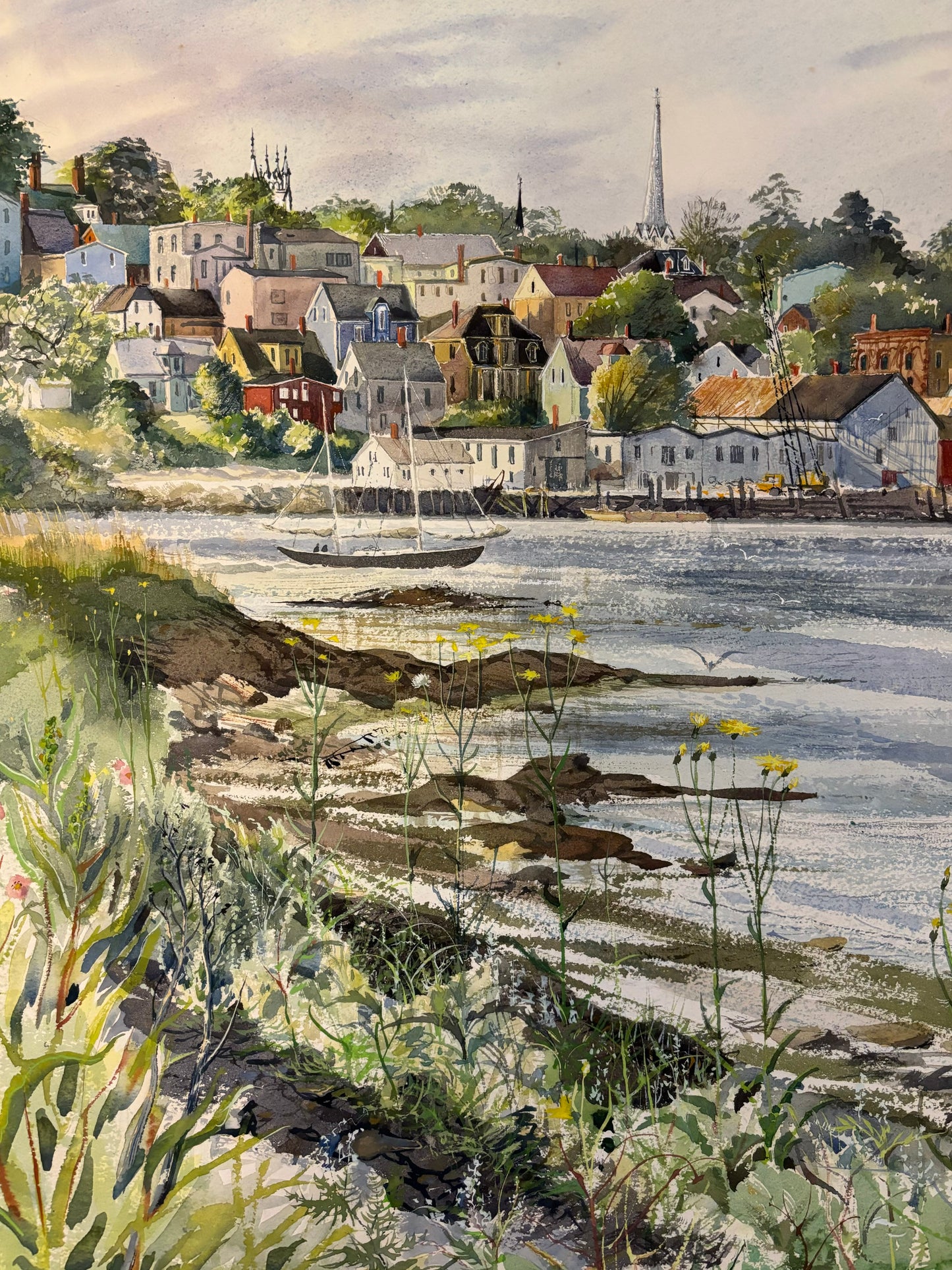 Lunenburg Front Harbour, A Print from a watercolour painting by Tela