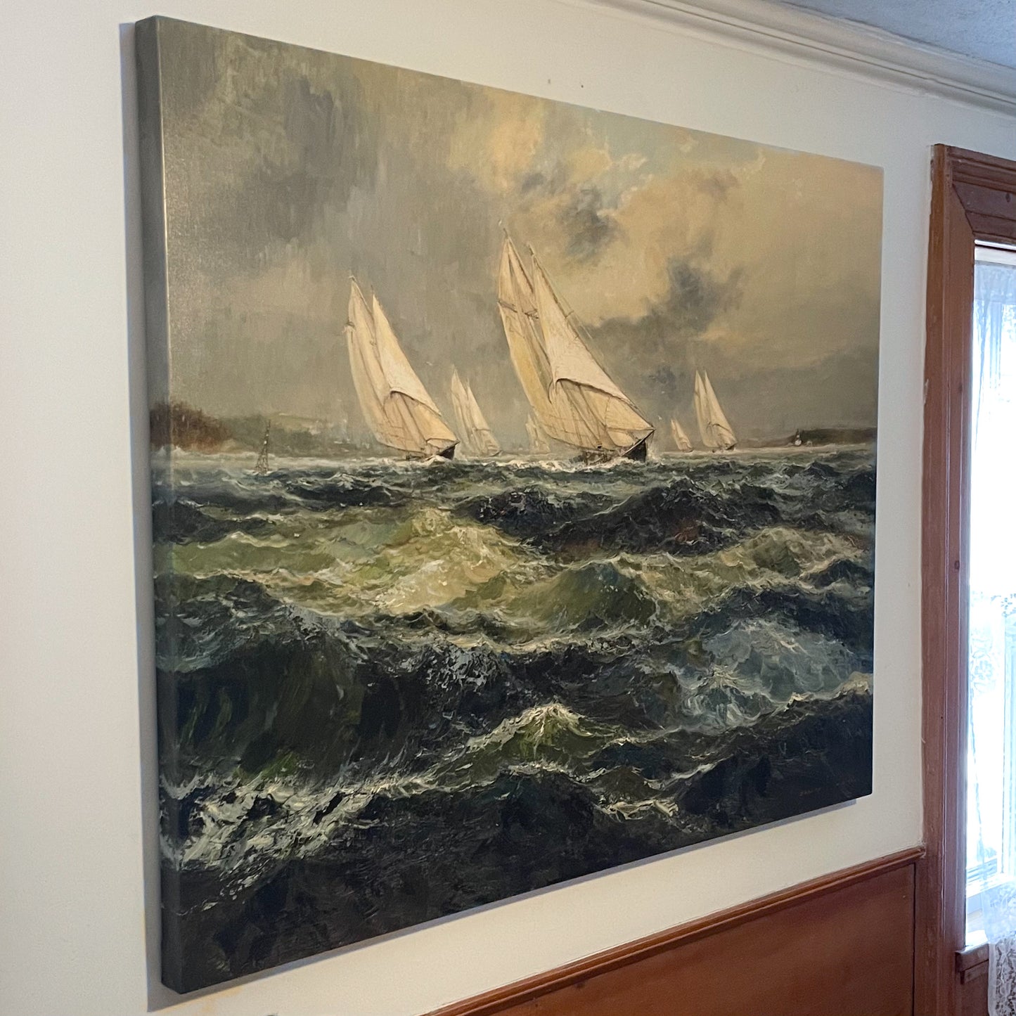 Schooners Racing on Coloured Seas, Oil Giclée