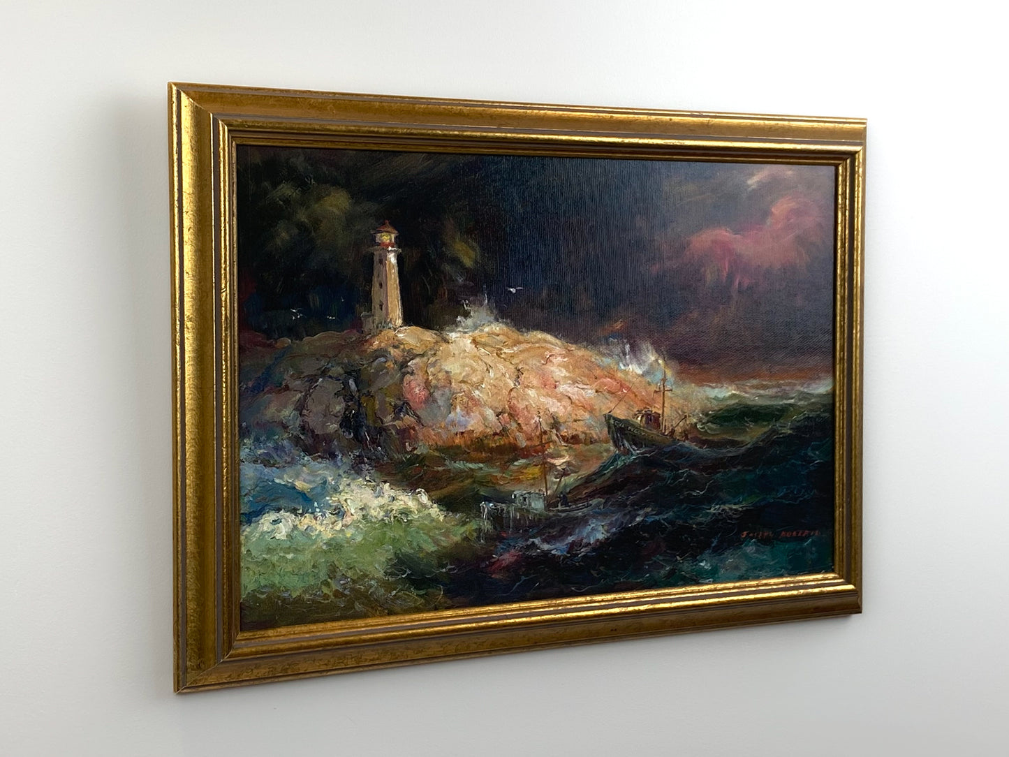 Peggy's Cove Lighthouse at Night, Oil Giclée