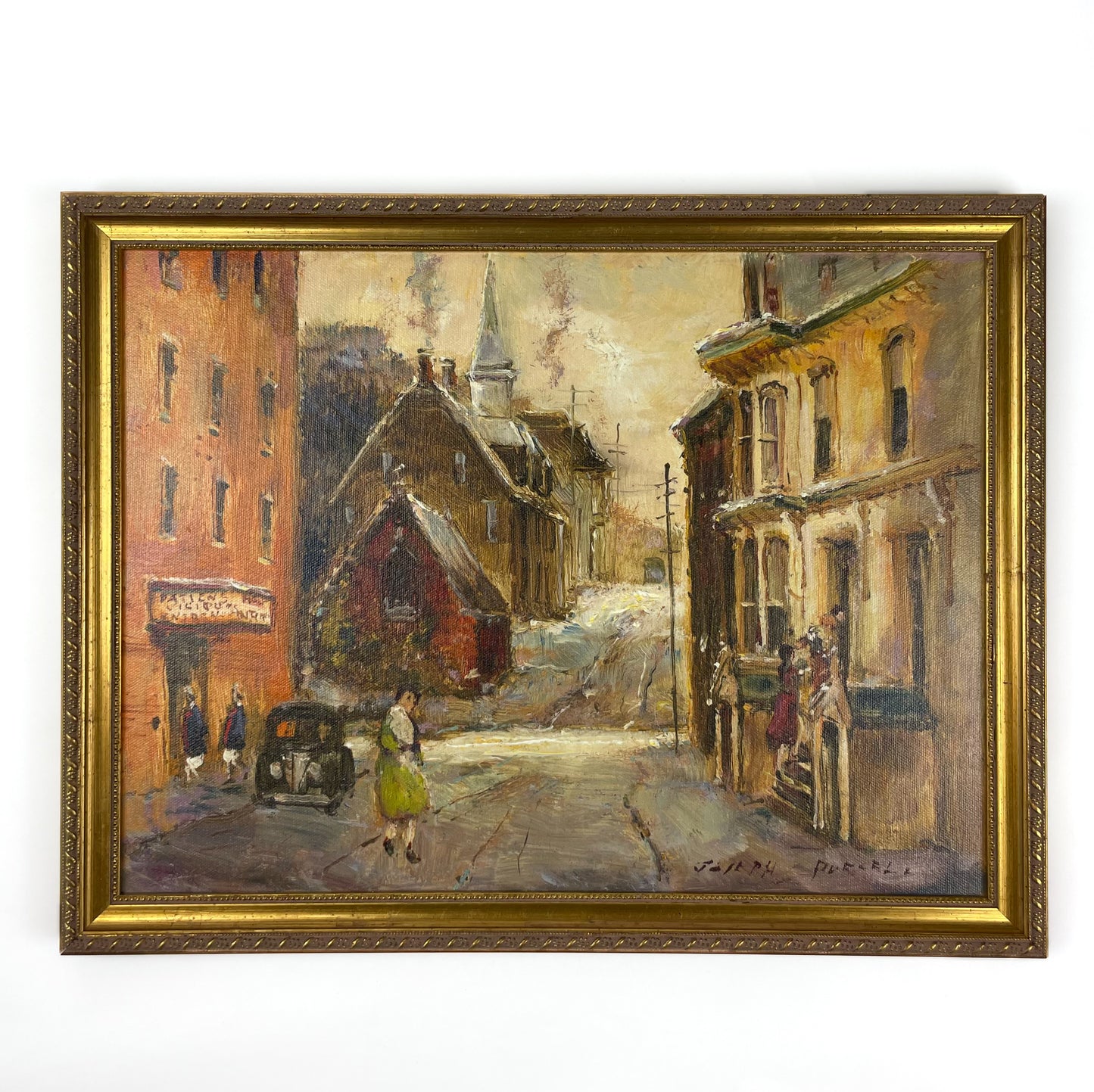 Nurses enter the Old Infirmary, Queen Street, an Oil Giclée