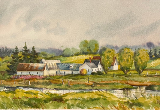At the Farm, Original Watercolour by Julia