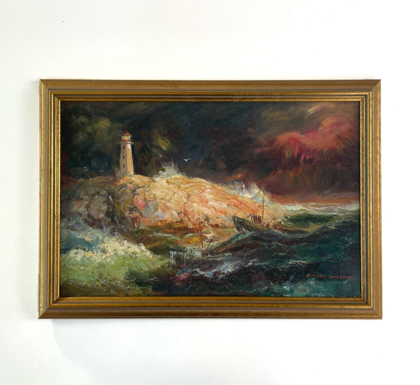 Peggy's Cove Lighthouse at Night, Oil Giclée
