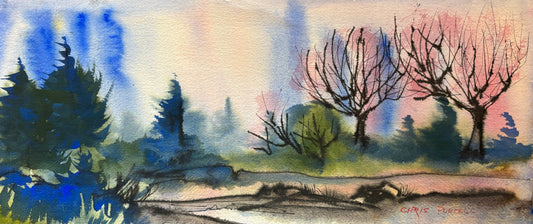 An Evening in Early Spring, an Original Watercolour by Christopher Purcell