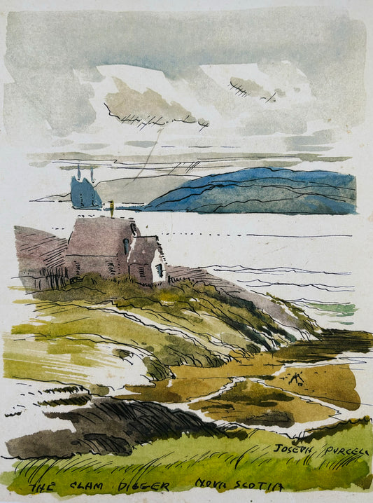 The Clam Digger, a Print from a watercolour painting by Joseph