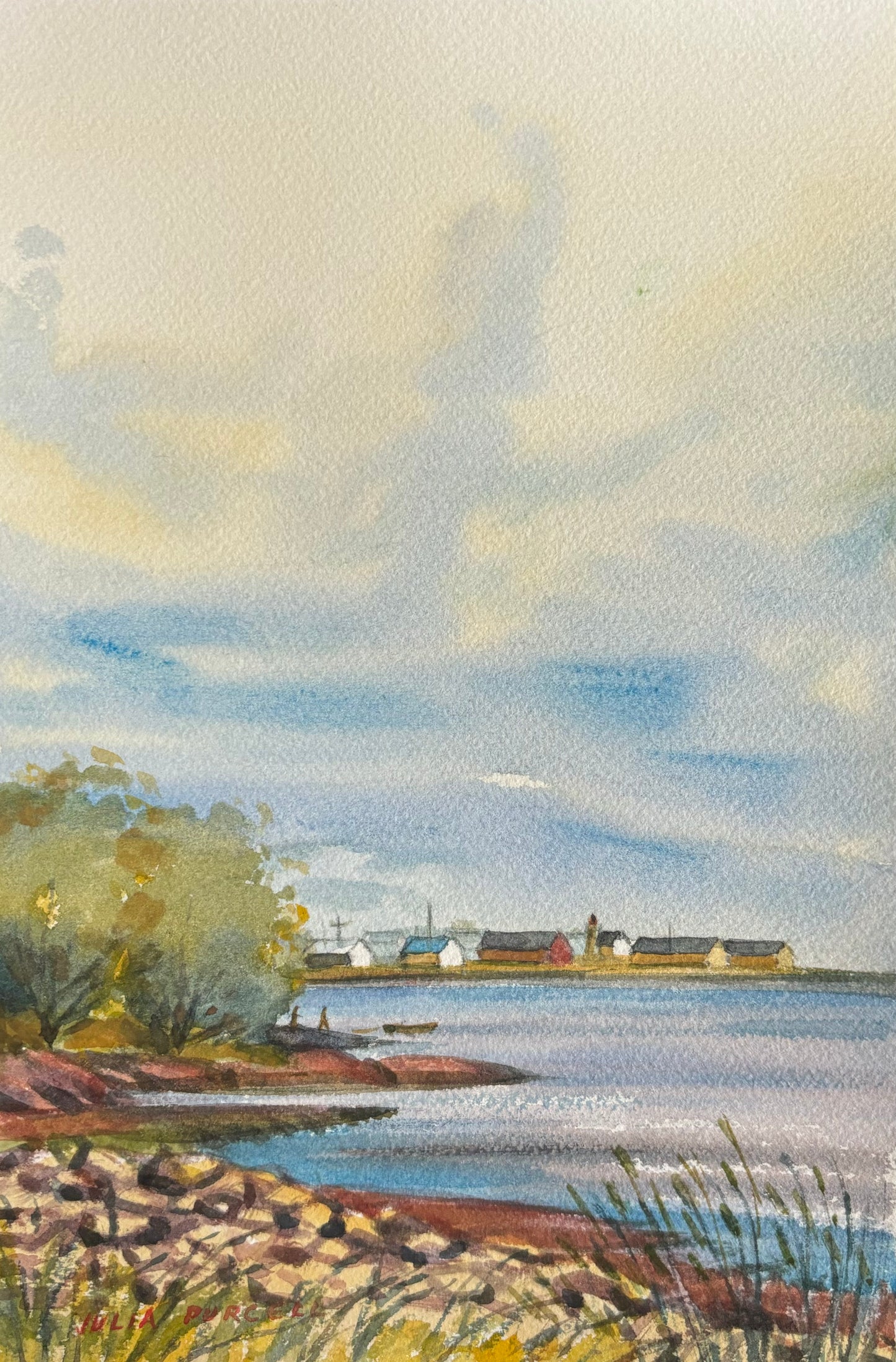 At the Cove, an Original Watercolour by Julia