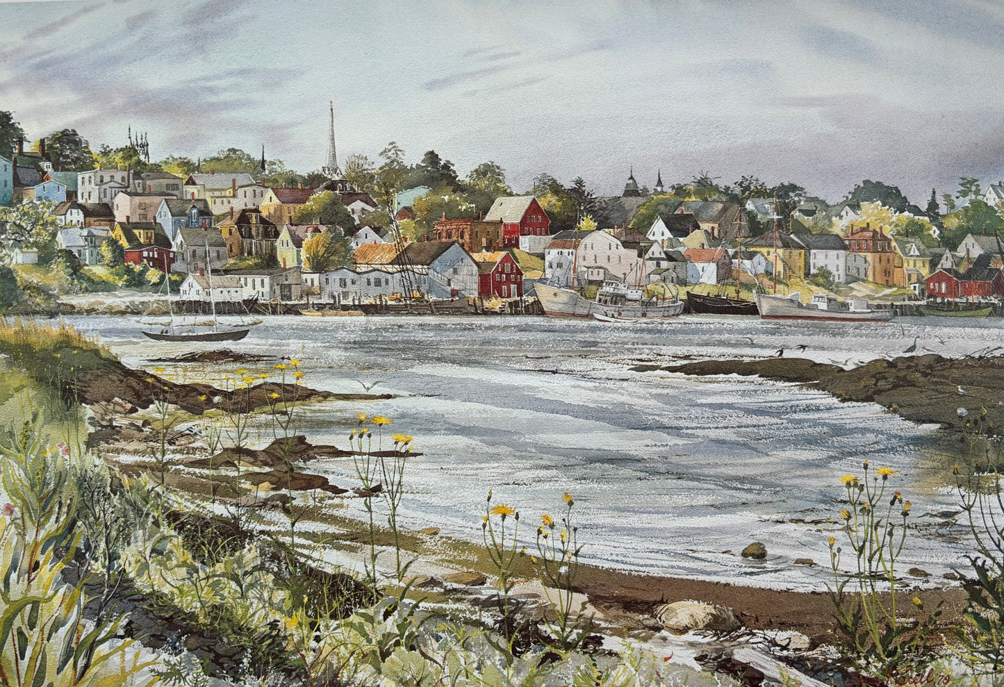 Lunenburg Front Harbour Print Set, Prints from watercolour paintings by Tela