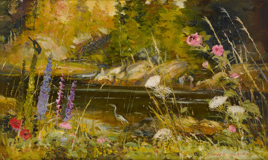 Flowers at Tanners Cove, a Print from a oil painting by Joseph