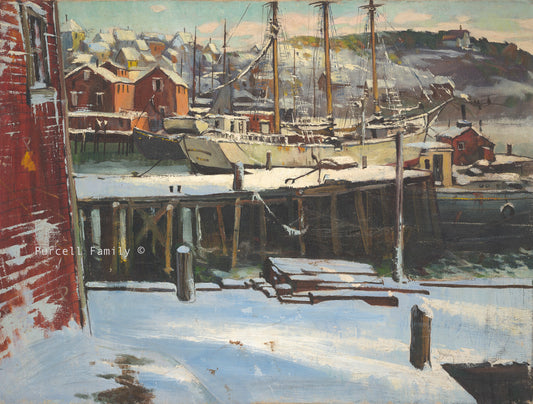 The "City of New York" Ship, in Lunenburg Harbour, an Oil Giclée