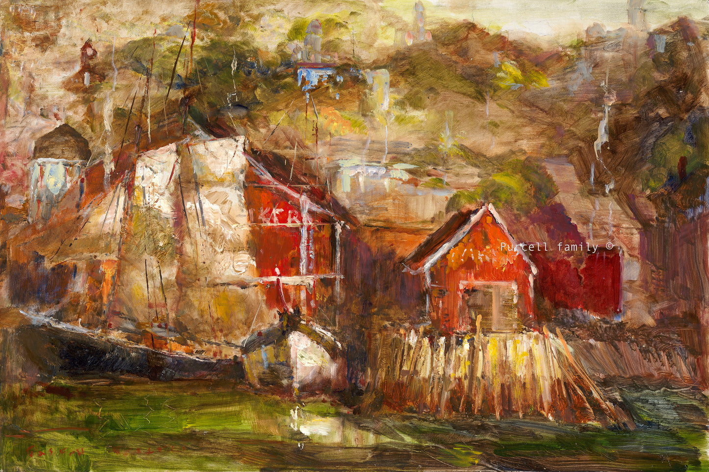 Lunenburg harbour Oil Giclée