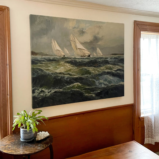 Schooners Racing on Coloured Seas, Oil Giclée