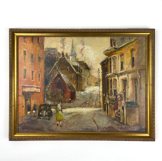 Nurses enter the Old Infirmary, Queen Street, an Oil Giclée