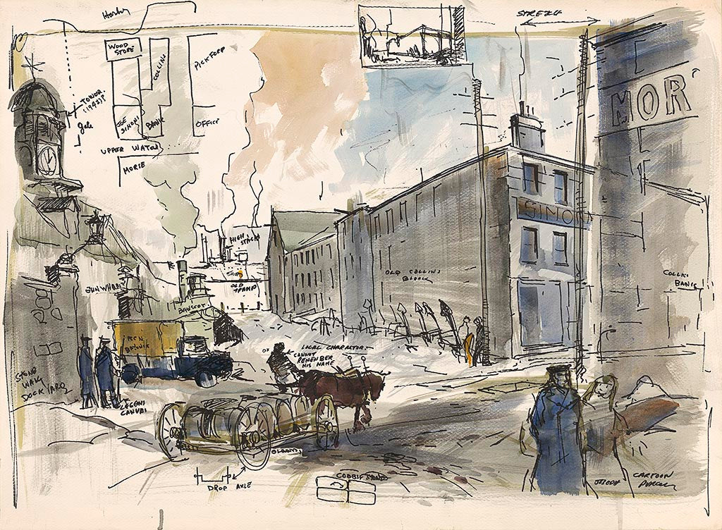 Upper Water Street, Old Halifax Pen & Wash Giclée