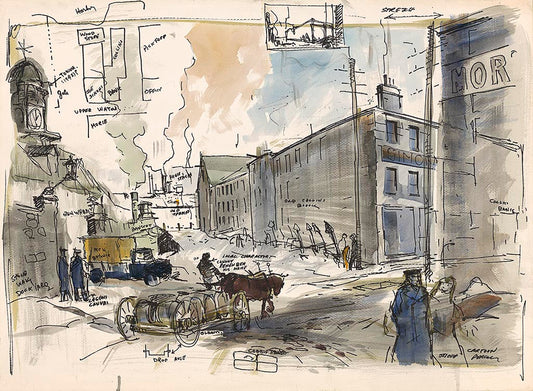 Upper Water Street, Old Halifax Pen & Wash Giclée