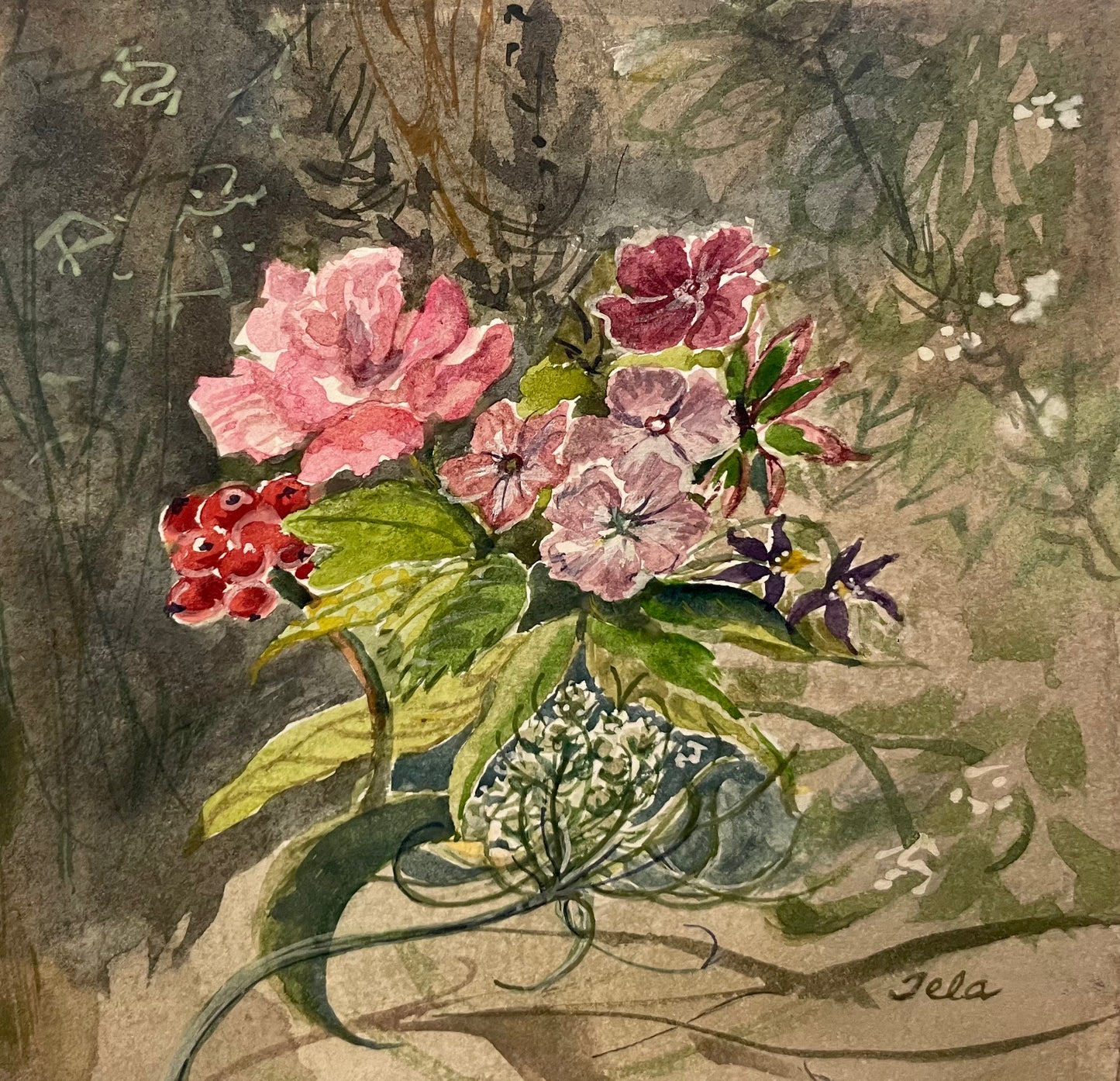 Garden Bouquet, Original Watercolour by Tela