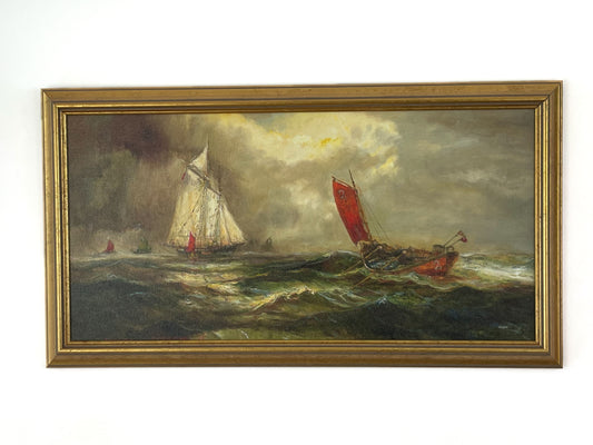 Dory Brings Back its Catch, a Grand Banks Fishing Scene, Oil Giclée