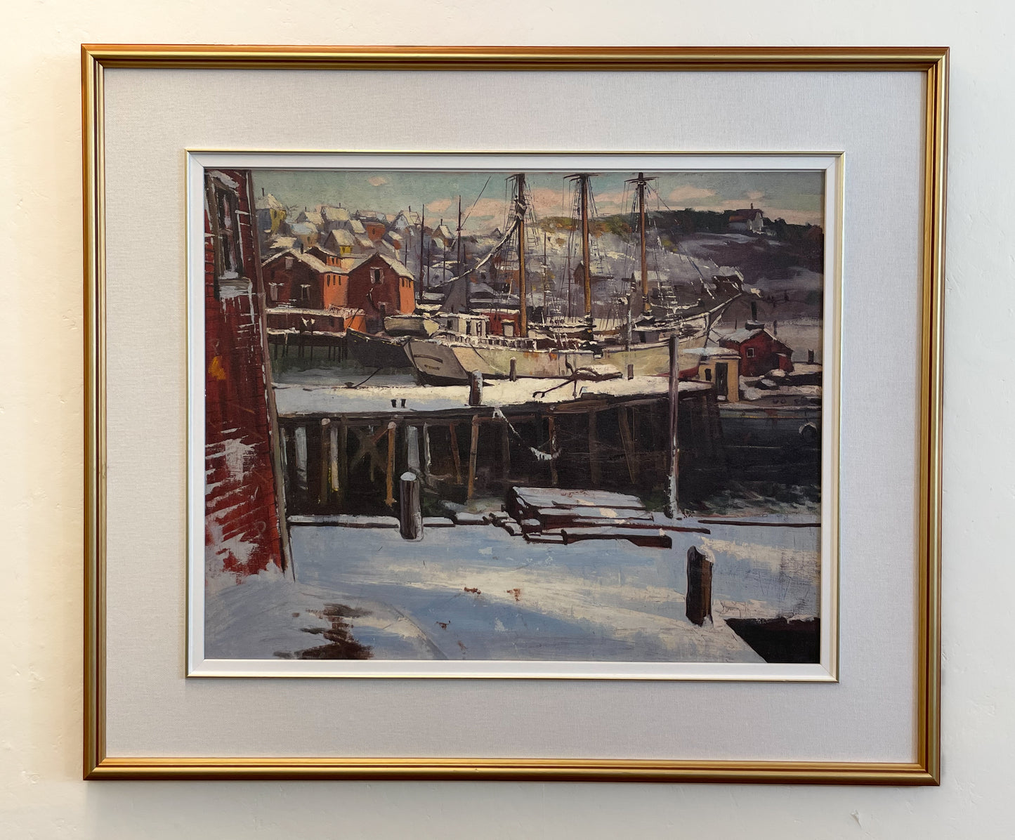 The "City of New York" Ship, in Lunenburg Harbour, an Oil Giclée