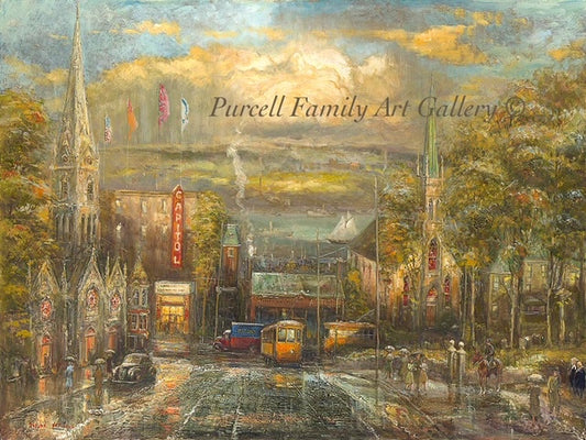 Spring Garden Road, Old Halifax, Oil Giclée